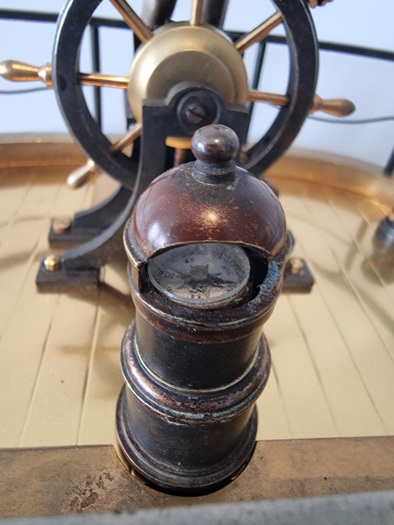 Automaton Industrial series Quarterdeck, Helmsman mantel clock by Guilmet In Good Condition For Sale In London, GB