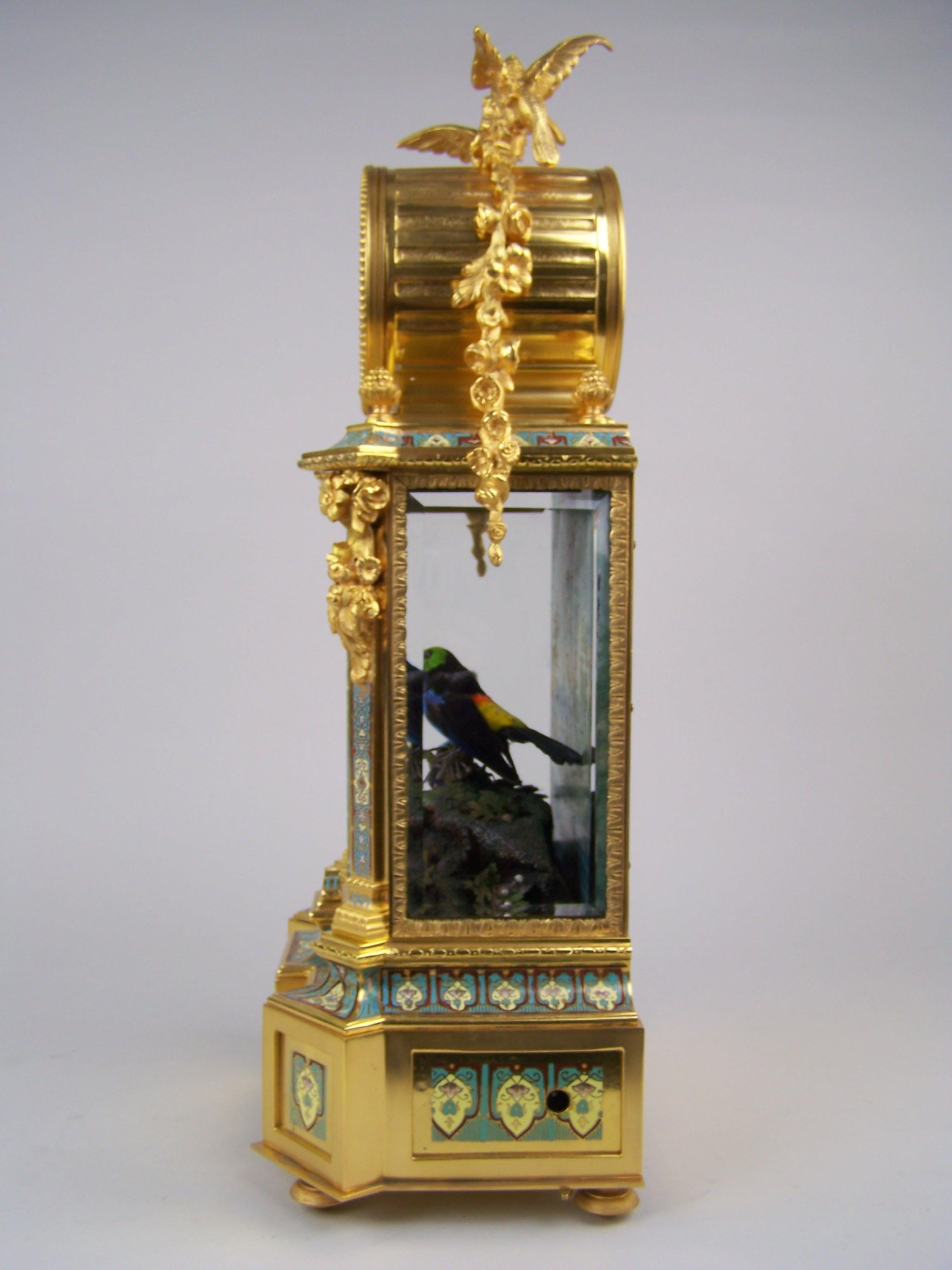 Clock with Singing Bird Automaton and Musical Mechanism by Bontems 2