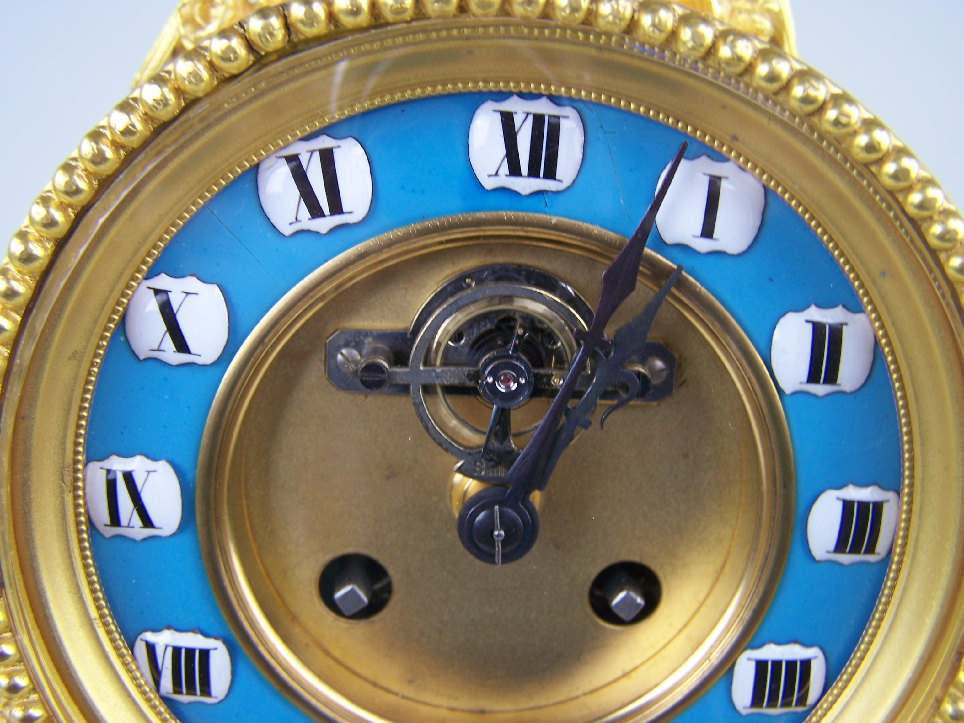 Cast Clock with Singing Bird Automaton and Musical Mechanism by Bontems