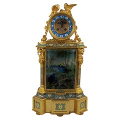 Antique Clock with Singing Bird Automaton and Musical Mechanism by Bontems