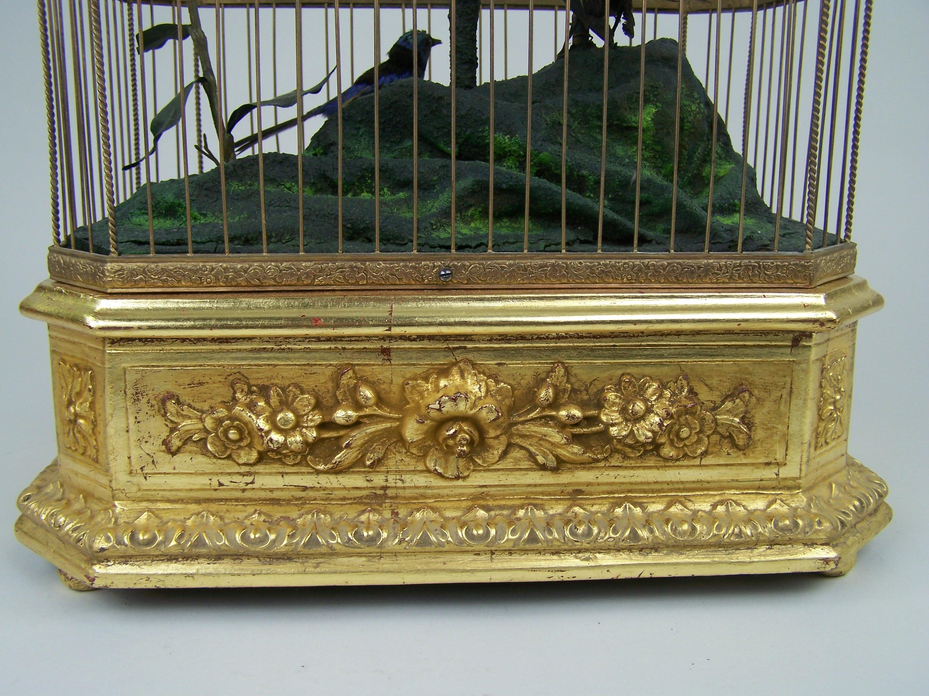 Late Victorian Singing Bird Cage by Bontems  For Sale