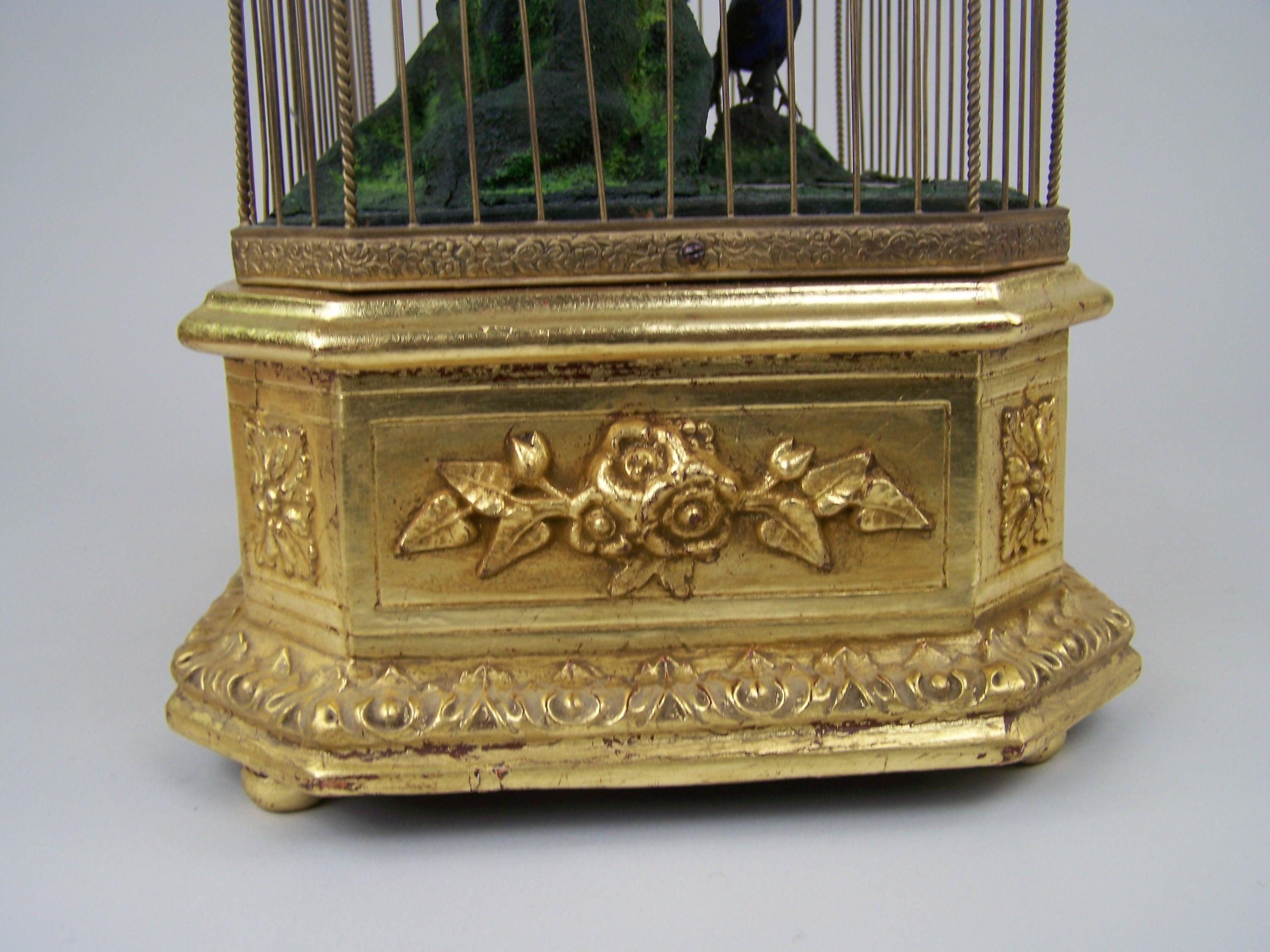 French Singing Bird Cage by Bontems  For Sale