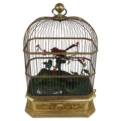 Vintage Singing Bird Cage by Bontems 