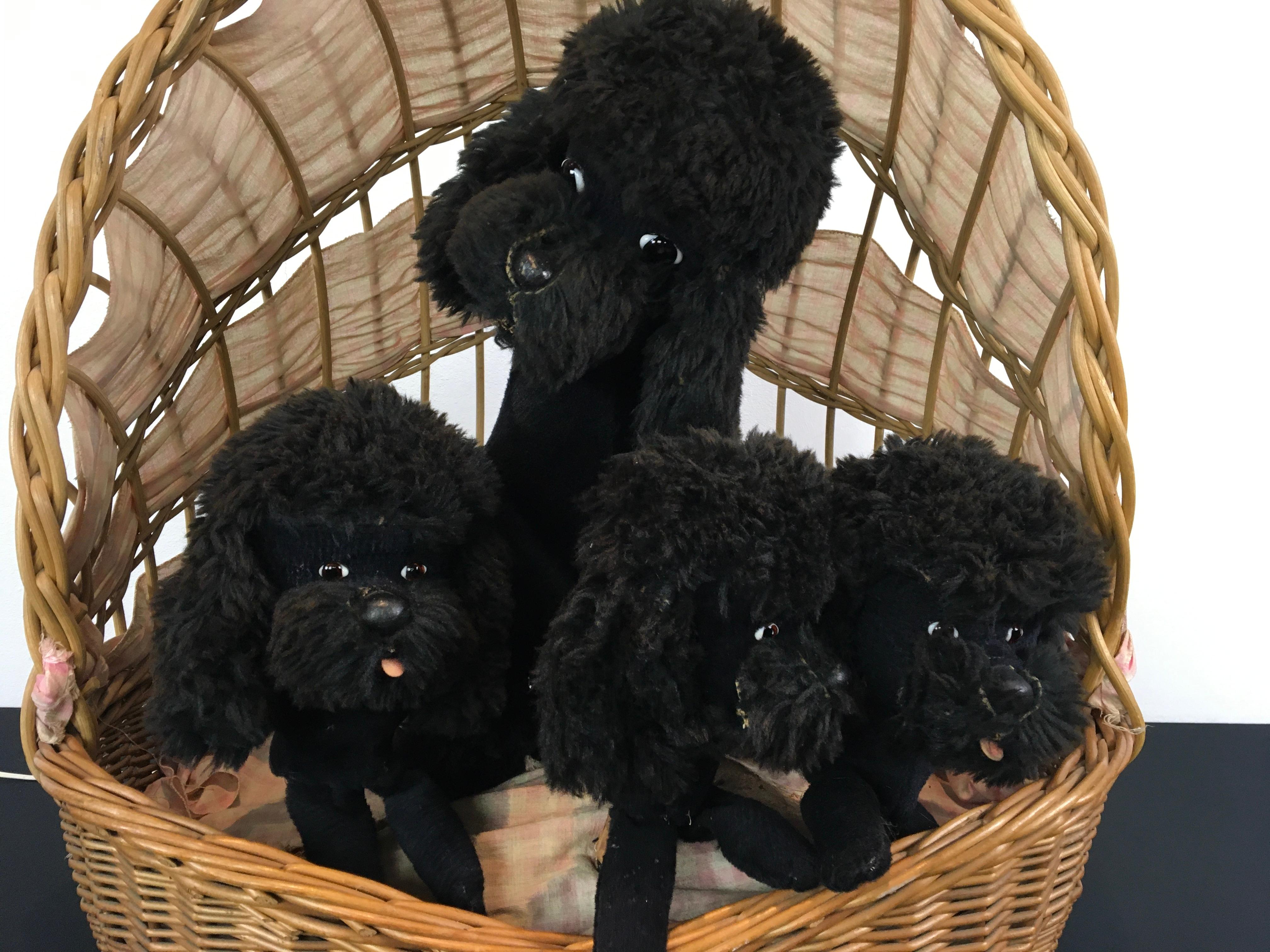 European Automaton with Poodle dogs in Basket  For Sale