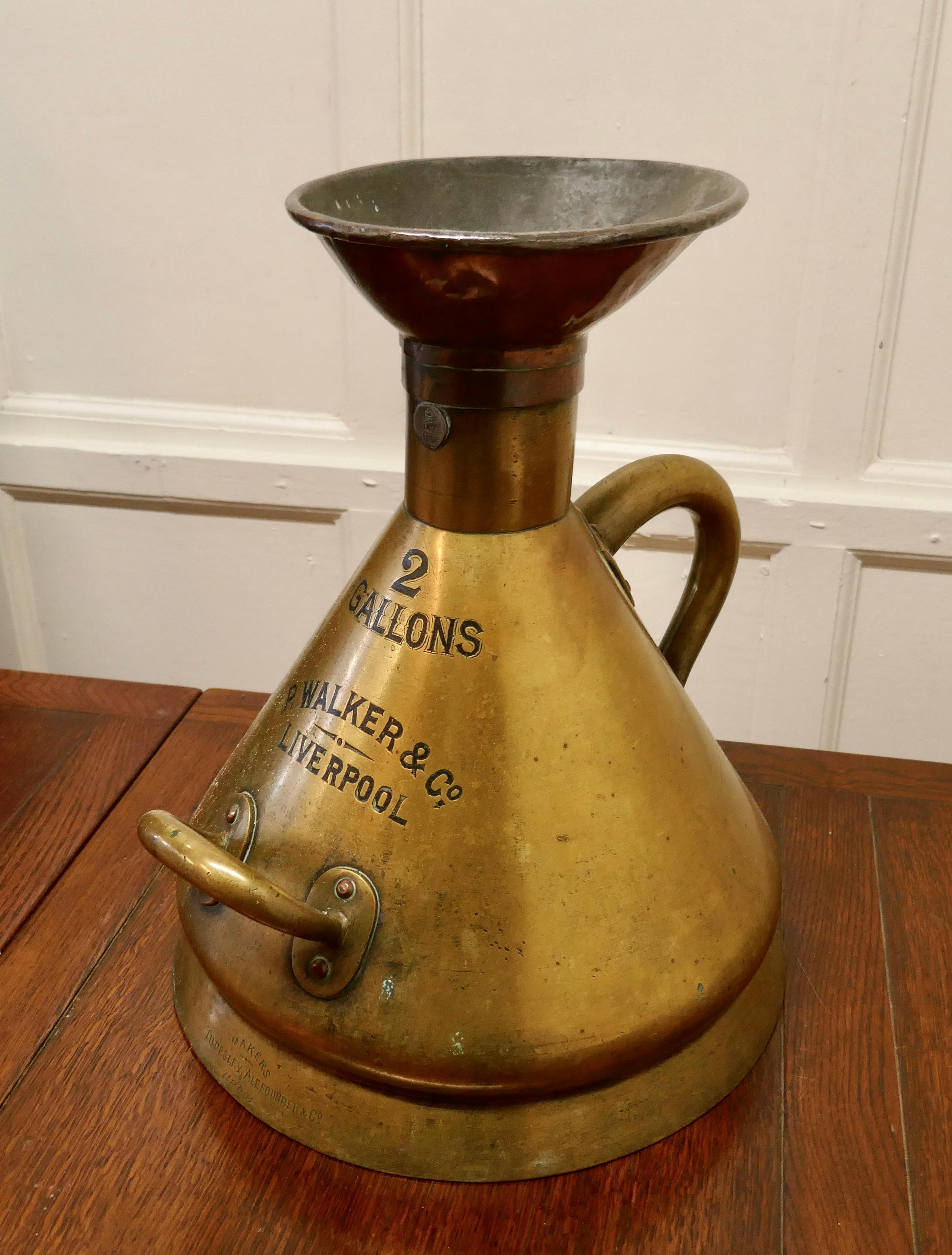 Automobile Petrol Measure, R Walker & Co., Liverpool


Brass Two Gallon Automobile Petrol Measure, R Walker & Co., Liverpool, this is a large and very heavy piece made in brass and lined in metal, possibly lead with conical shape and 2 handles, the