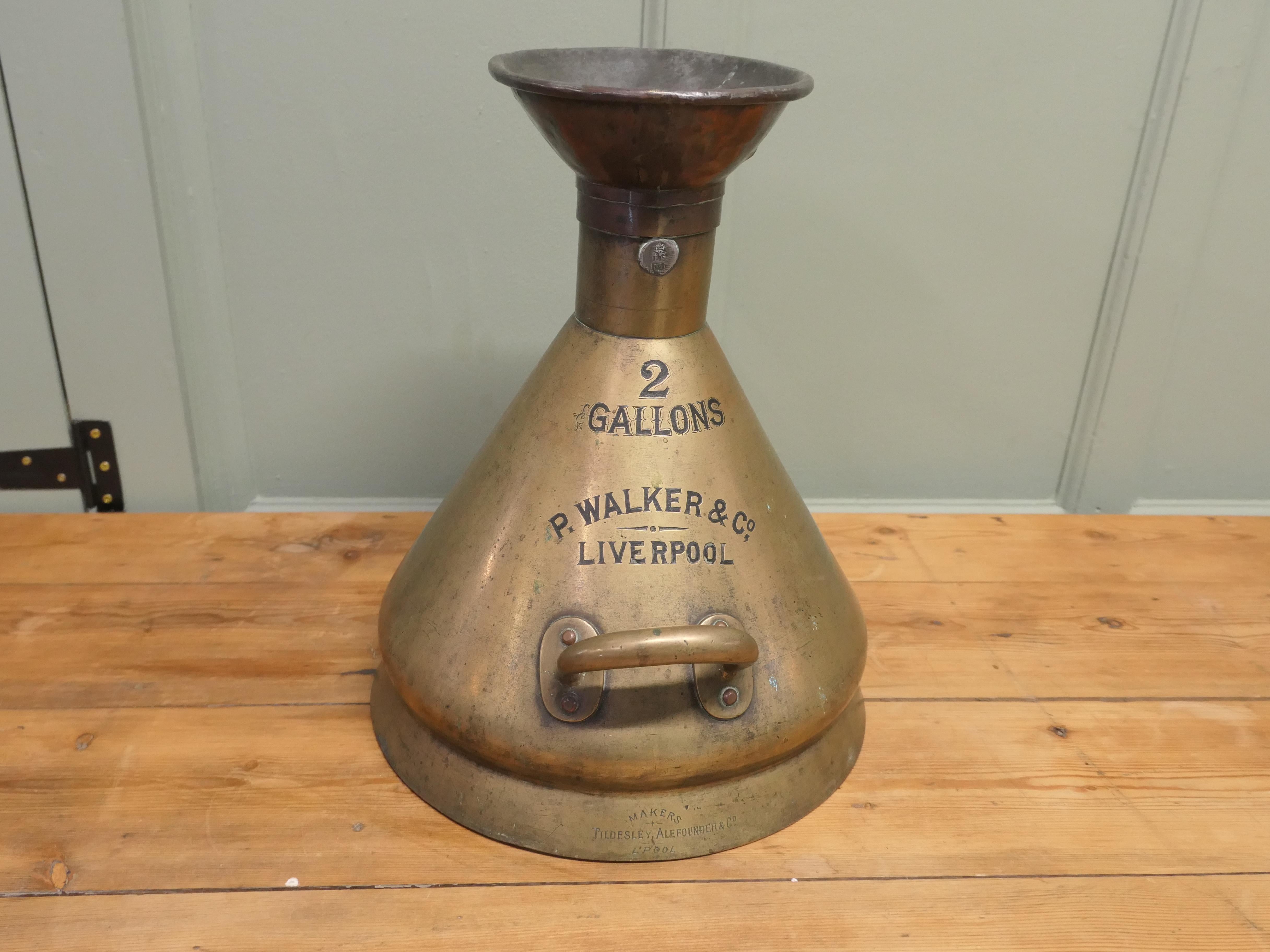 Automobile Petrol Measure, R Walker & Co., Liverpool


Brass Two Gallon Automobile Petrol Measure, R Walker & Co., Liverpool, this is a large and very heavy piece made in brass and lined in metal, possibly lead with conical shape and 2 handles, the