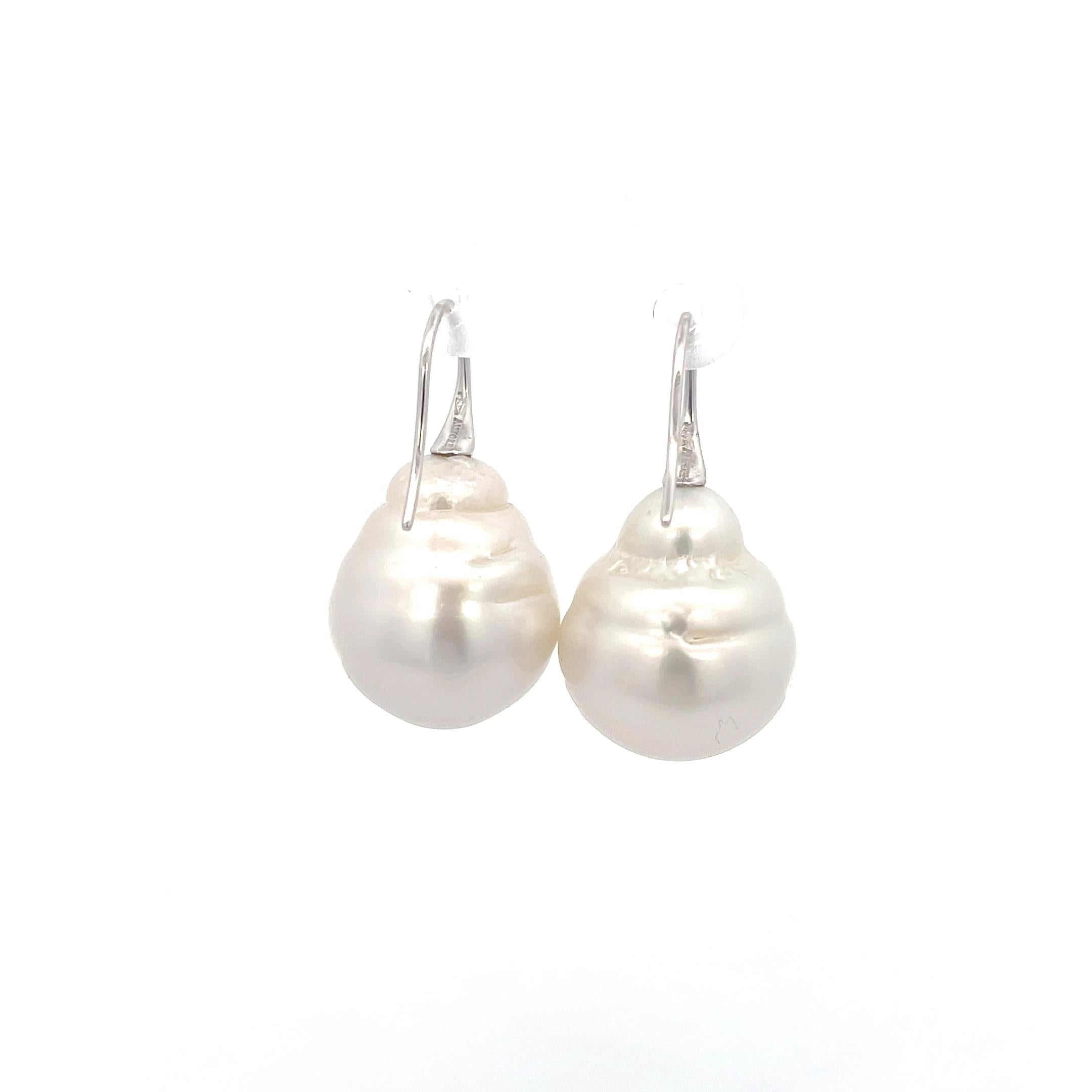 Uncut Autore Baroque South Sea Pearls 18K White Gold For Sale