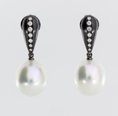 Autore Gold Diamond South Sea Pearl Earrings