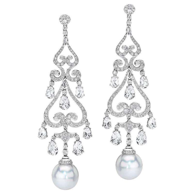 Diamond, Pearl and Antique Dangle Earrings - 7,973 For Sale at 1stdibs ...