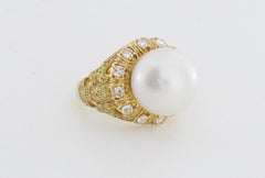 Autore South Sea Pearl Diamond Ring