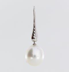 Autore White Gold White Diamond South Sea Pearl Drop Earrings