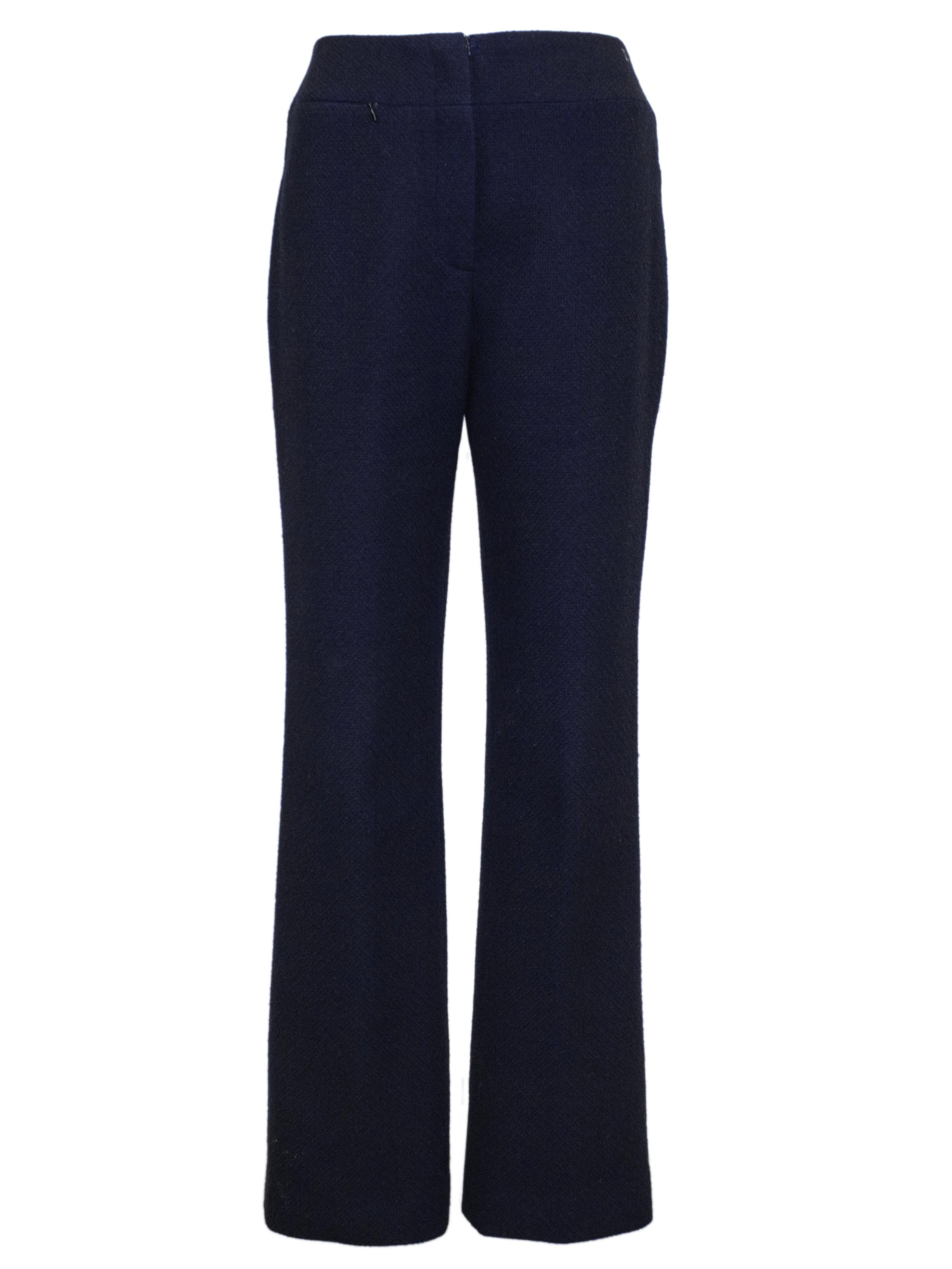 Automne 2000 Chanel - Ensemble pantalon en cachemire bleu encre Bon état - En vente à Toronto, Ontario