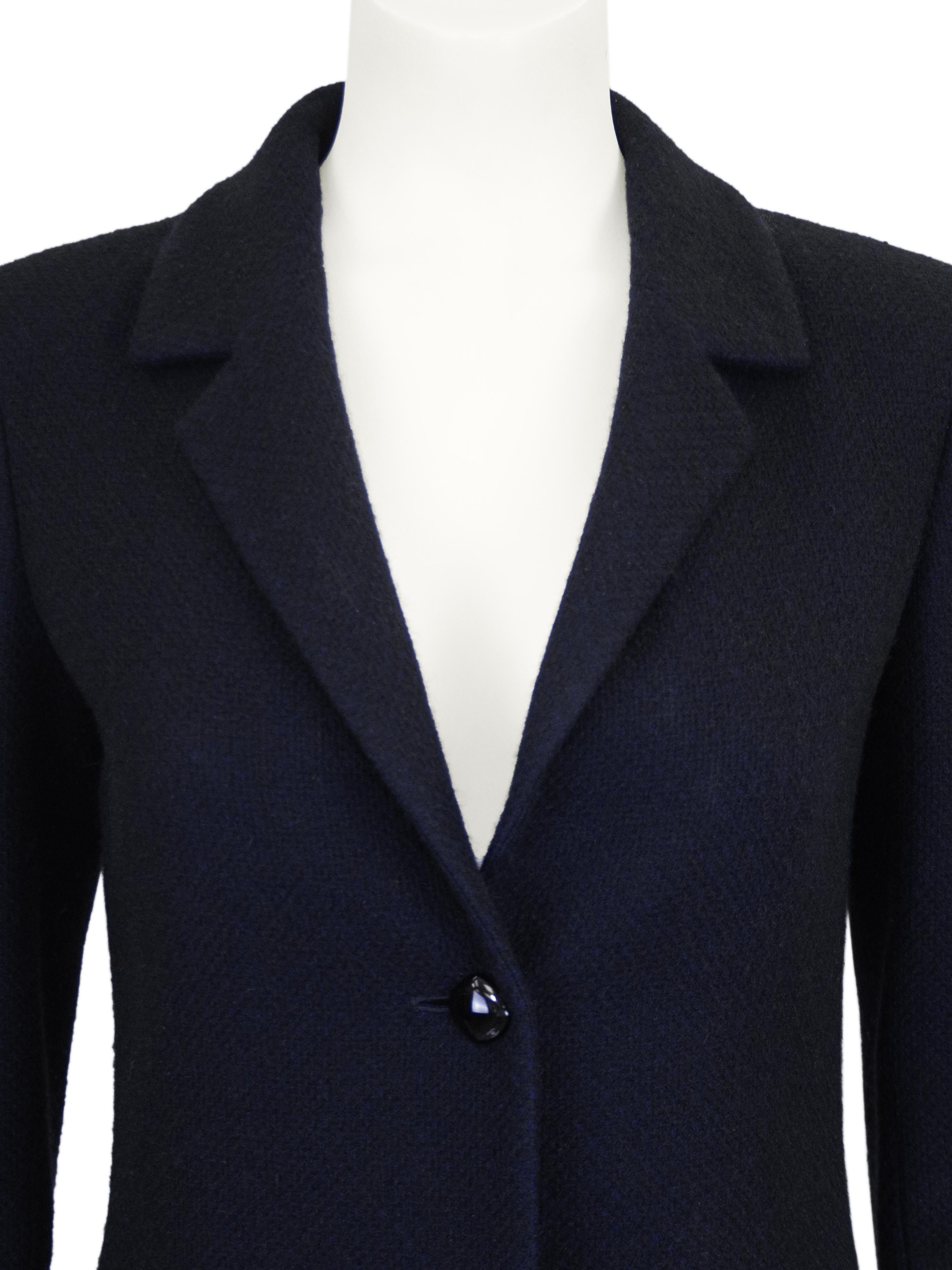 Automne 2000 Chanel - Ensemble pantalon en cachemire bleu encre Pour femmes en vente