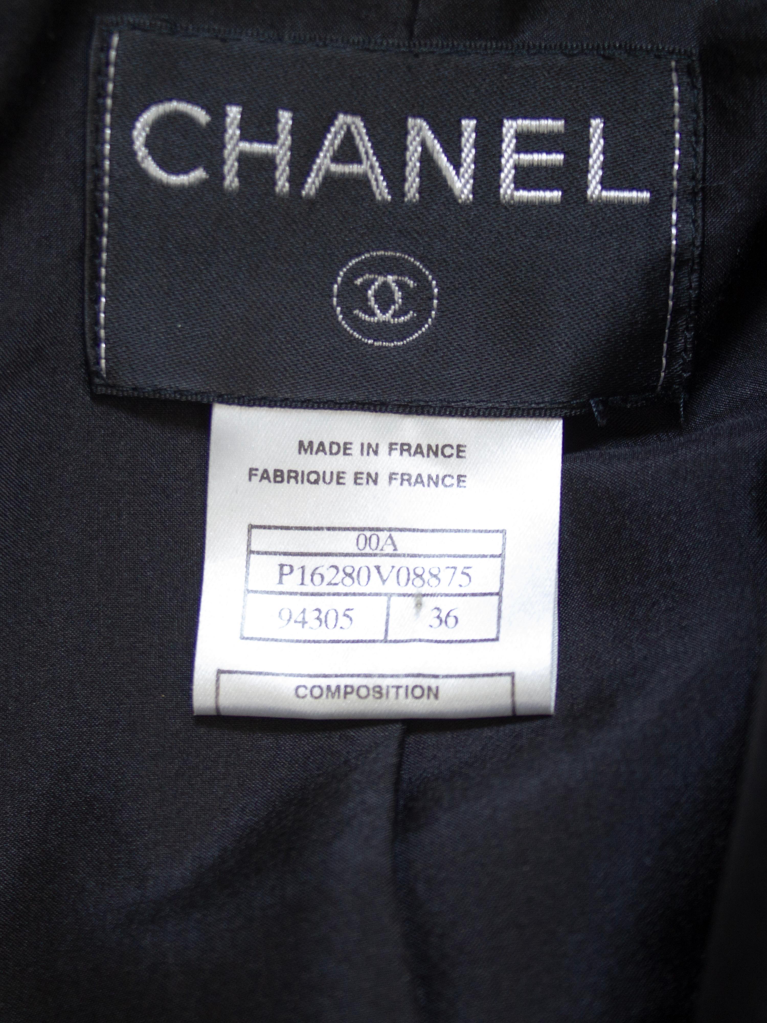 Automne 2000 Chanel - Ensemble pantalon en cachemire bleu encre en vente 4