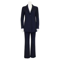 Autumn 2000 Chanel Ink Blue Cashmere Trouser Suit