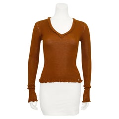 Herbst 2003 Chanel Pullover aus rostbraunem Kaschmir und Seide