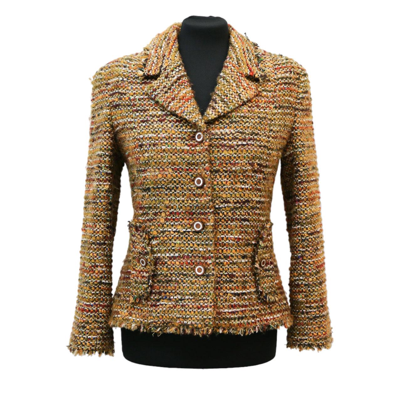 Brown Autumn 2003 Chanel tweed jacket For Sale
