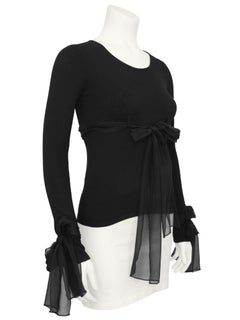 Autumn 2004 Chanel Black Sweater with Chiffon Ties