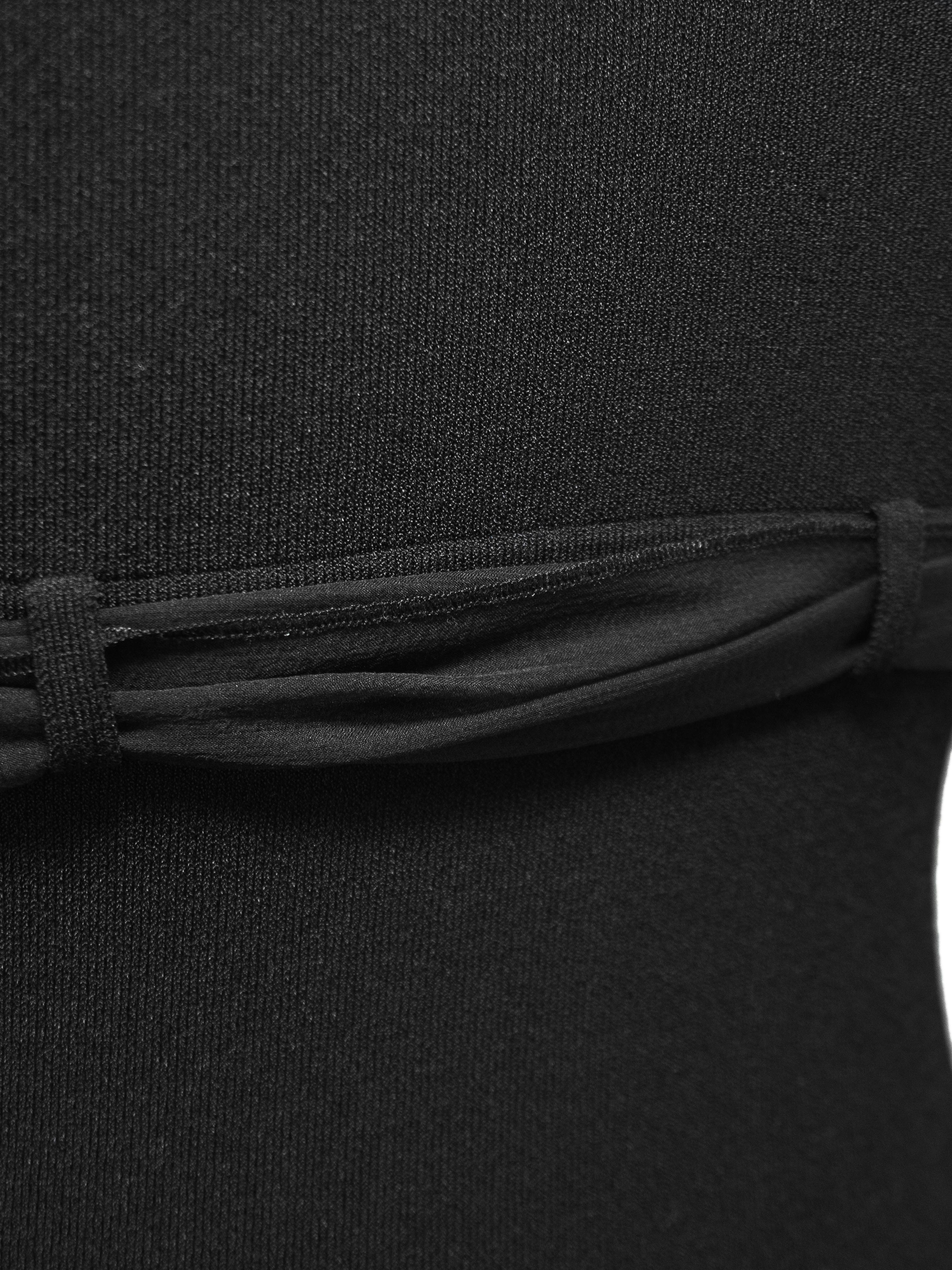 Autumn 2004 Chanel Black Sweater with Chiffon Ties For Sale 3