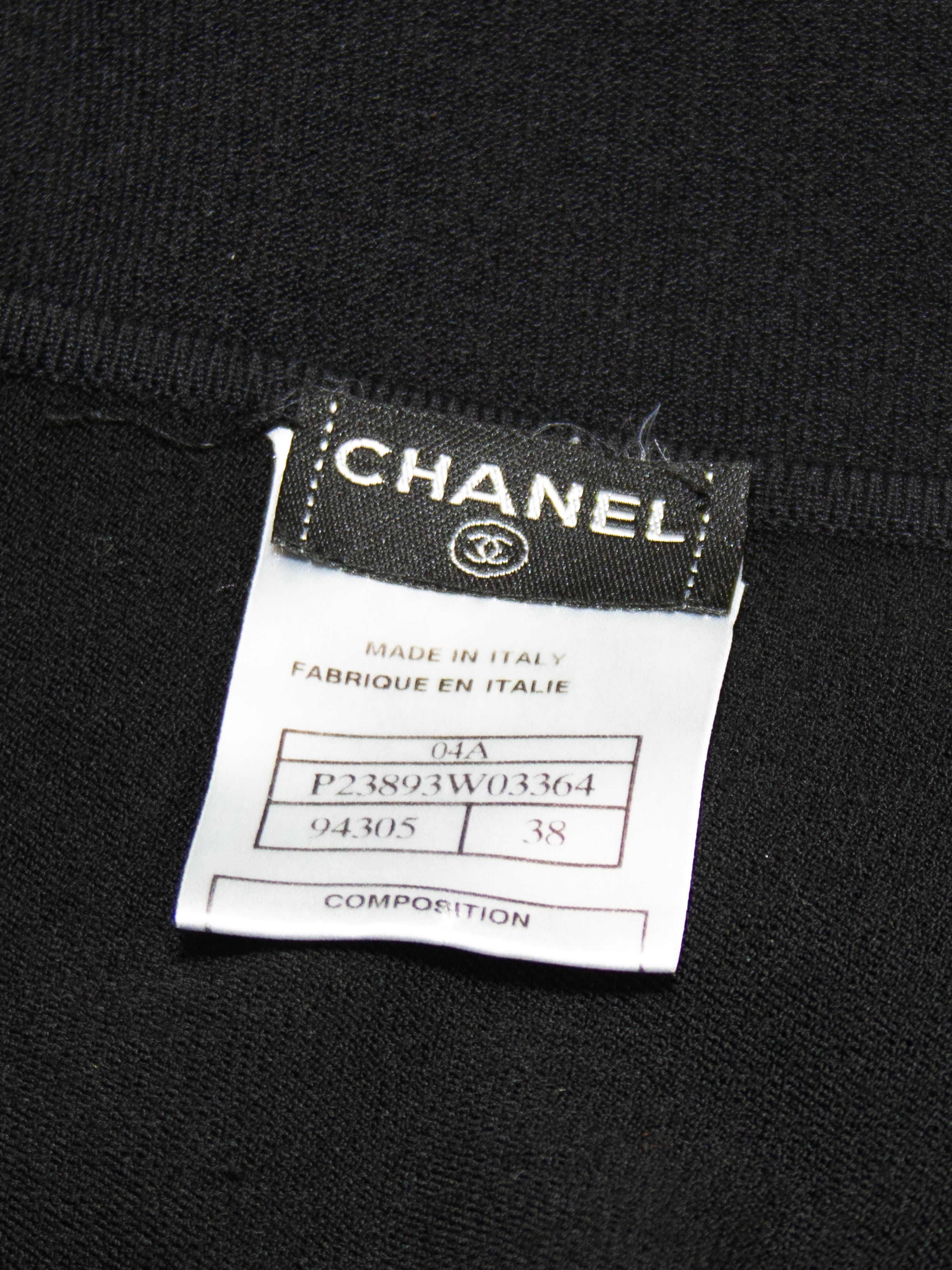 Autumn 2004 Chanel Black Sweater with Chiffon Ties For Sale 4