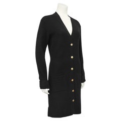 Autumn 2008 Chanel Black Ribbed Long Cardigan