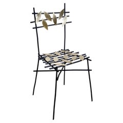 Autumn Chair in Steel and Brass by Frederic Gaillard