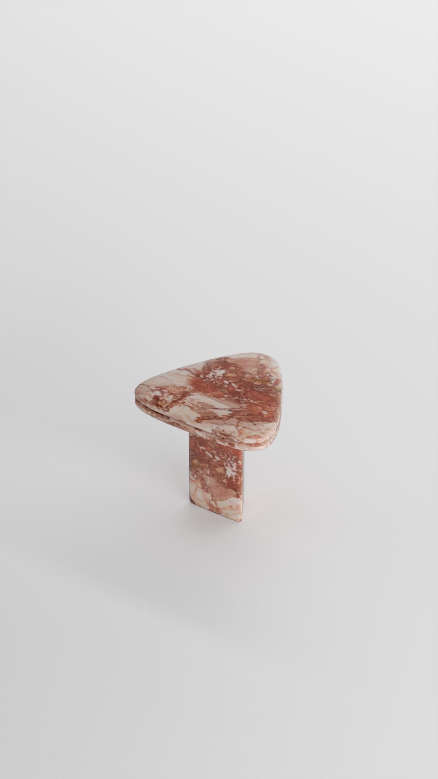 Elevate your living space with the timeless elegance of the Autumn End Table. Crafted from Breccia Pernice marble, this exquisite piece features unique veining and rich earthy tones that bring a touch of natural luxury to your home. The minimalist