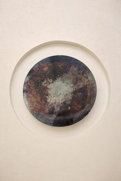 Abyss Brown Designer Sculptural Mirror with Silver and Glass by Homa