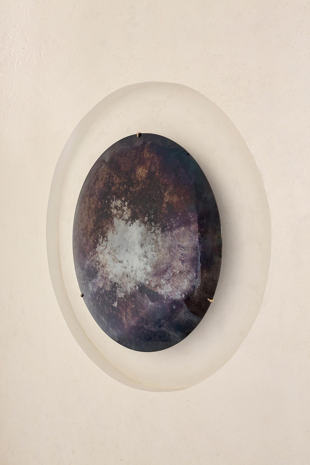 Postmoderno Specchio scultoreo di design Autumn Forest con argento e vetro di Homa in vendita