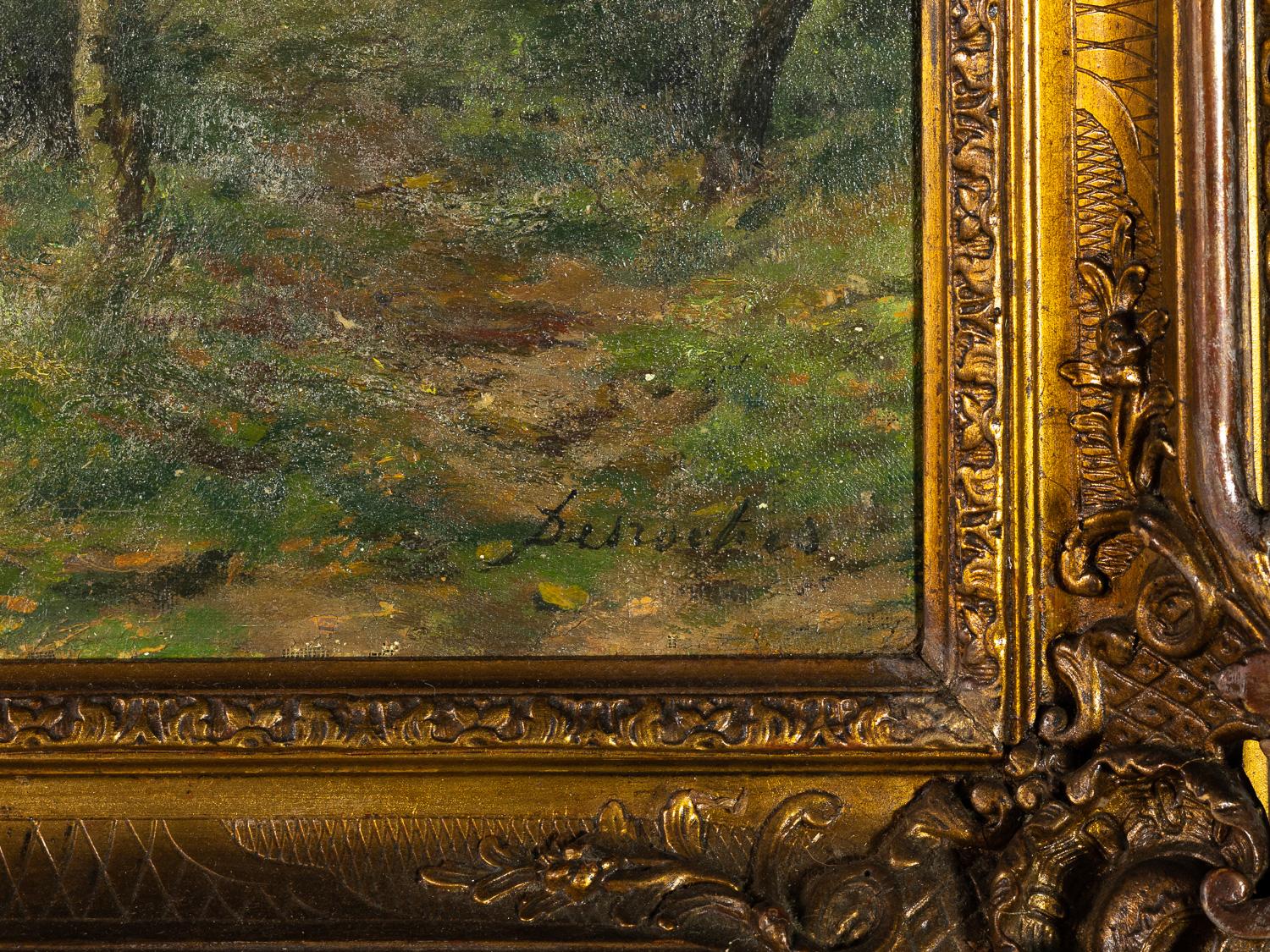 Autumn Fox Hunting Oil Painting, 20th century In Good Condition For Sale In Lisbon, PT