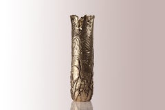 Golden Autumn Hand Sculpted Brass Vase by Samuel Costantini