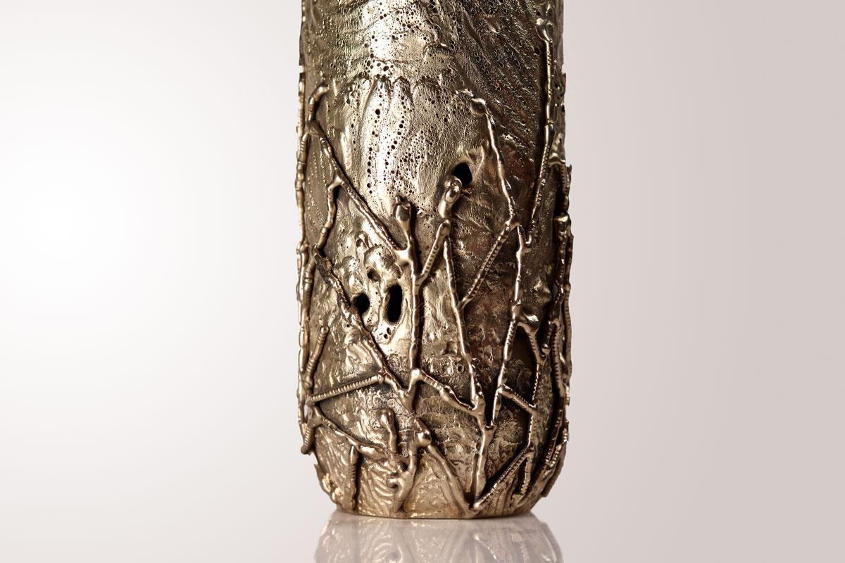 Italian Autumn Hand Sculpted Vase by Samuel Costantini For Sale