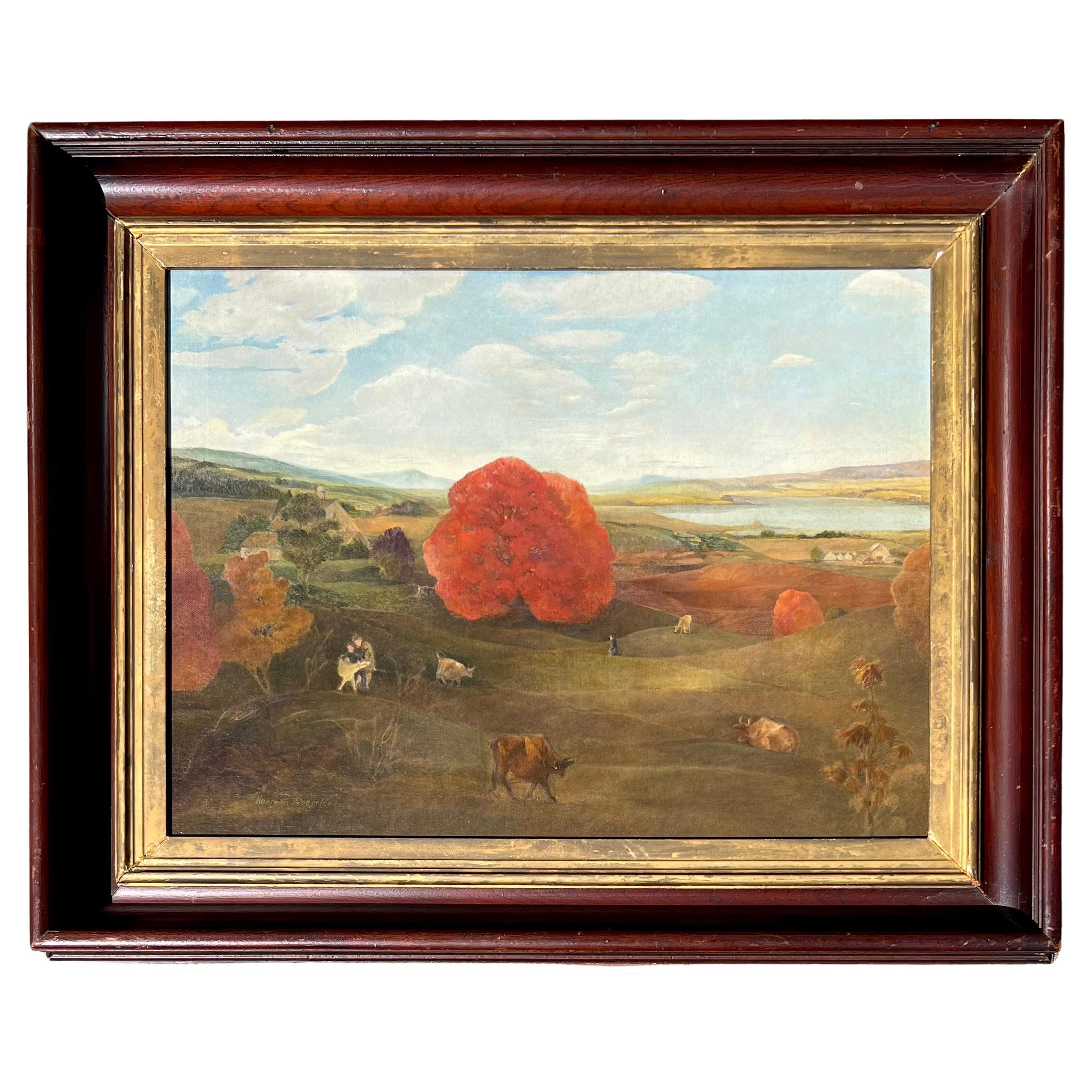 „Herbst in der Landschaft von Maine“ von Herman Roessler im Angebot