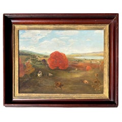 Antique "Autumn in the Maine Countryside" by Herman Roessler