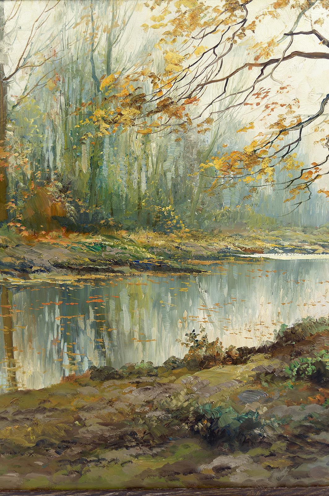 Painted Autumn Landscape, impressionist painting by Kees Terlouw, France, circa 1910 For Sale