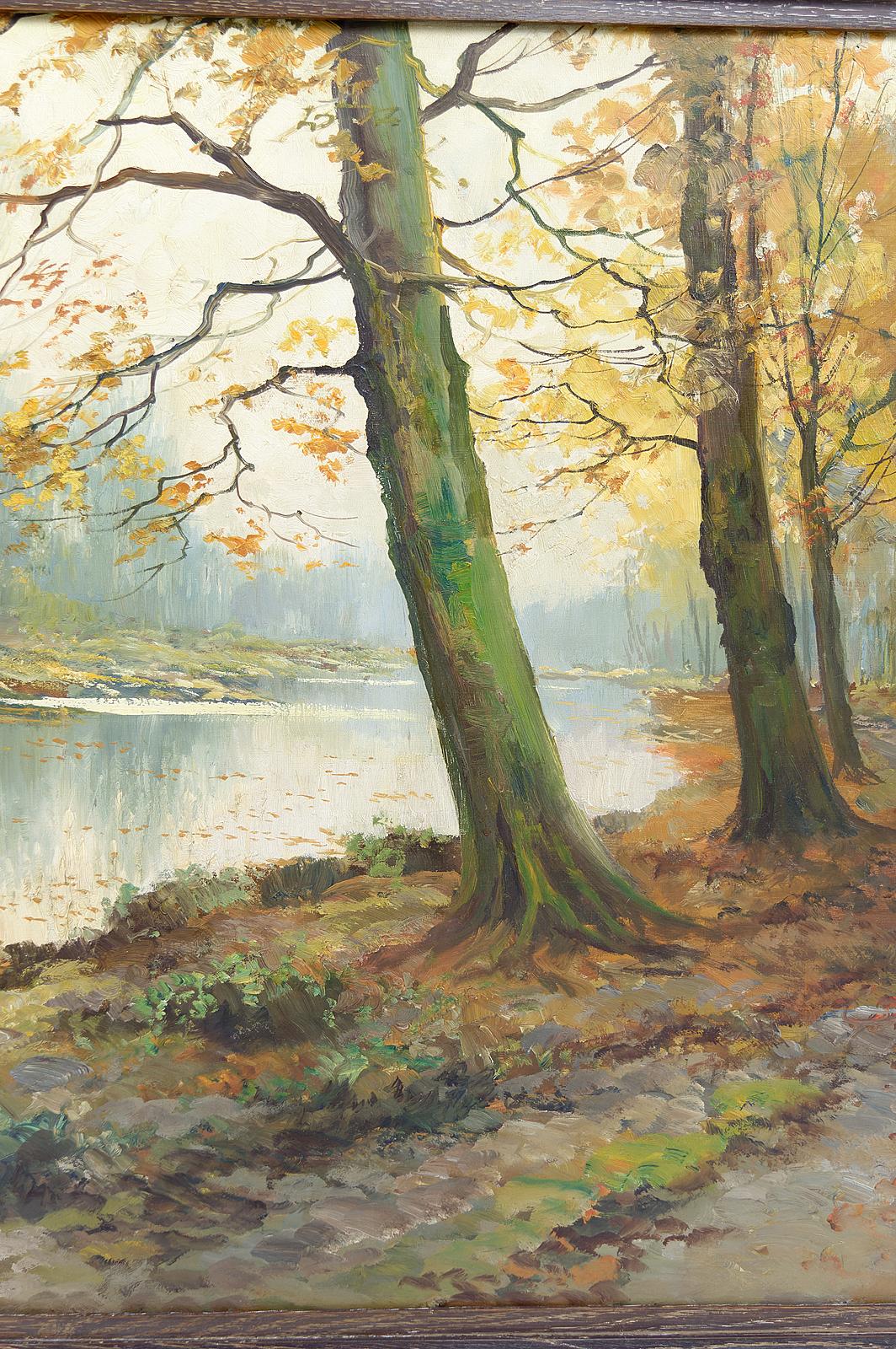 Autumn Landscape, impressionist painting by Kees Terlouw, France, circa 1910 In Good Condition For Sale In VÉZELAY, FR