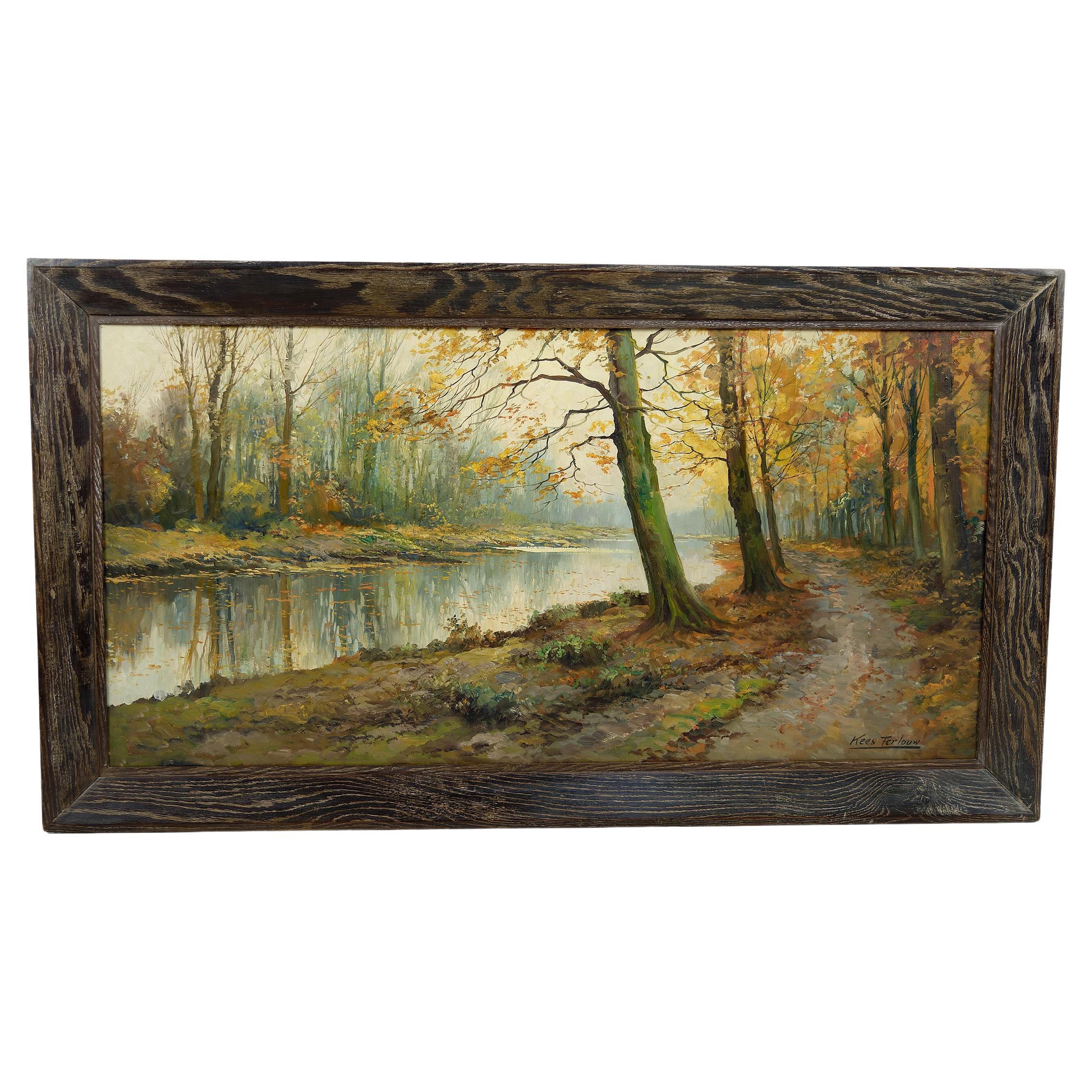 Autumn Landscape, impressionist painting by Kees Terlouw, France, circa 1910 For Sale