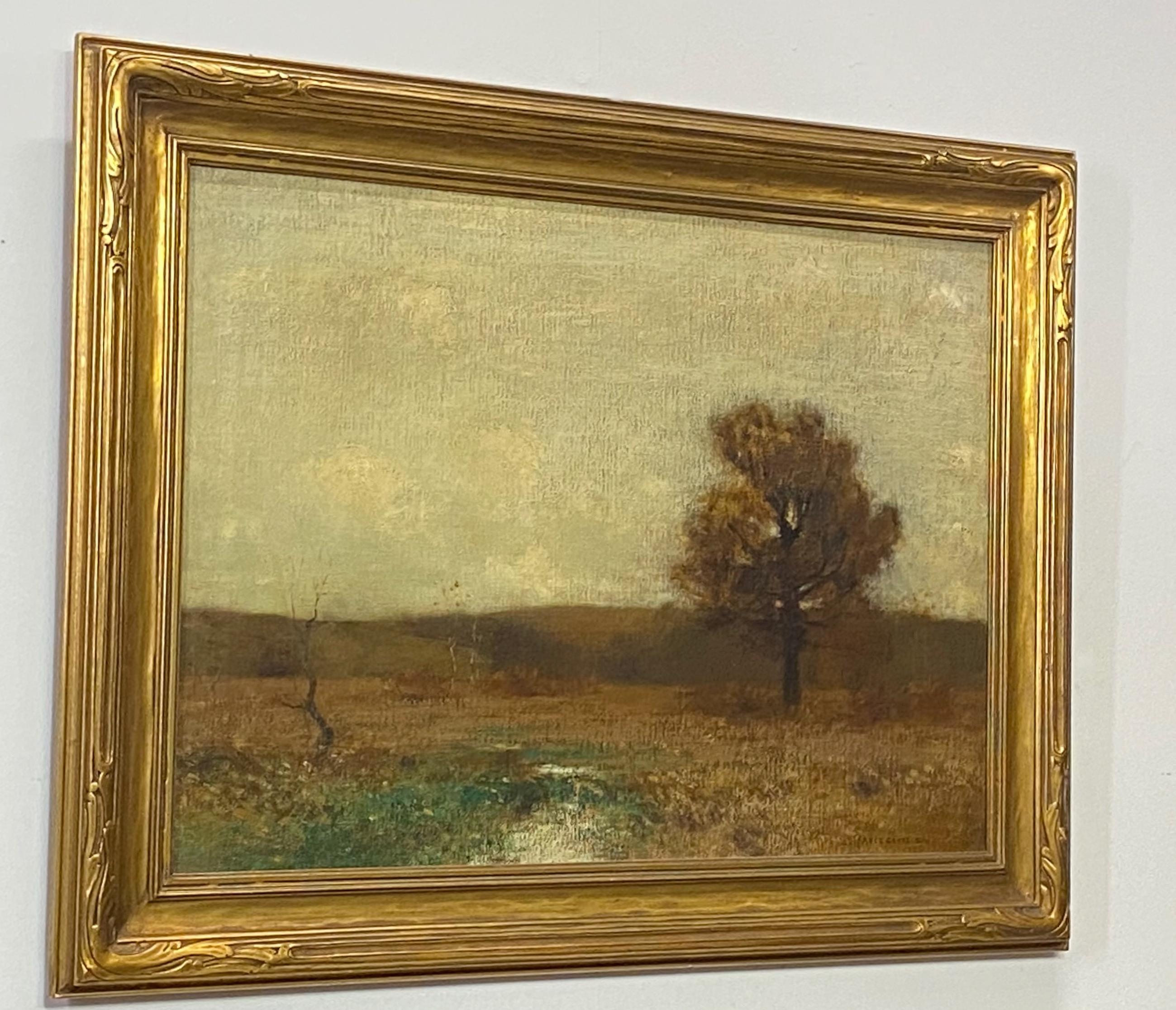 Arts and Crafts Autumn Landscape Painting of Brandywine Valley by Bruce Crane For Sale