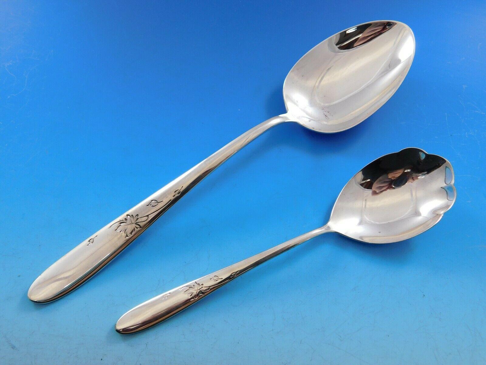 Ensemble de couverts en argent sterling 12 services 65 pièces Autumn Leaves par Reed &amp; Barton en vente 4