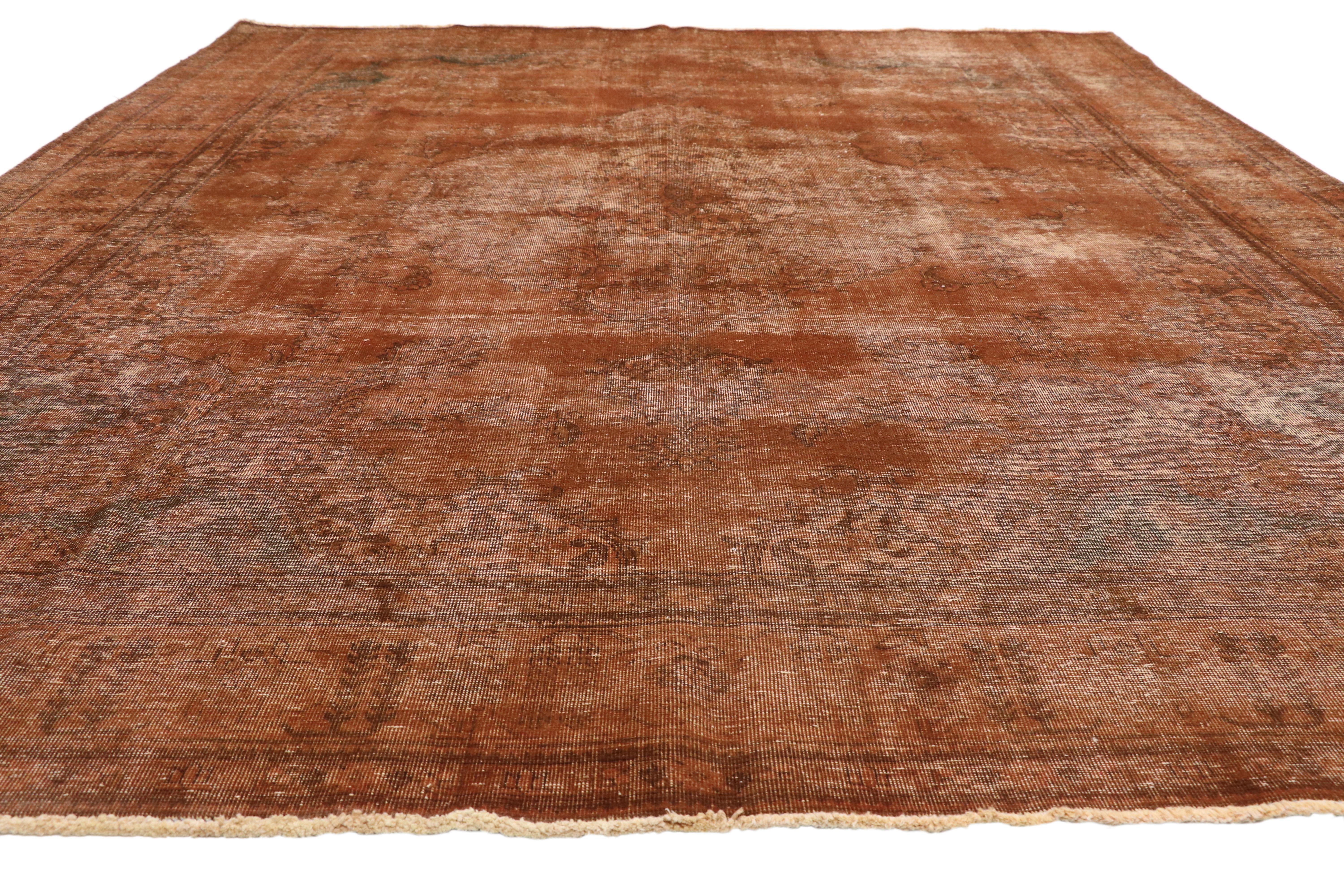 Autumn Maple Distressed Vintage Turkish Rug with Rustic Industrial Luxe Style 6