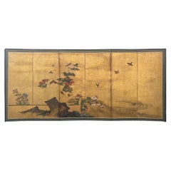 Season d'automne avec oiseaux et chrysanthèmes