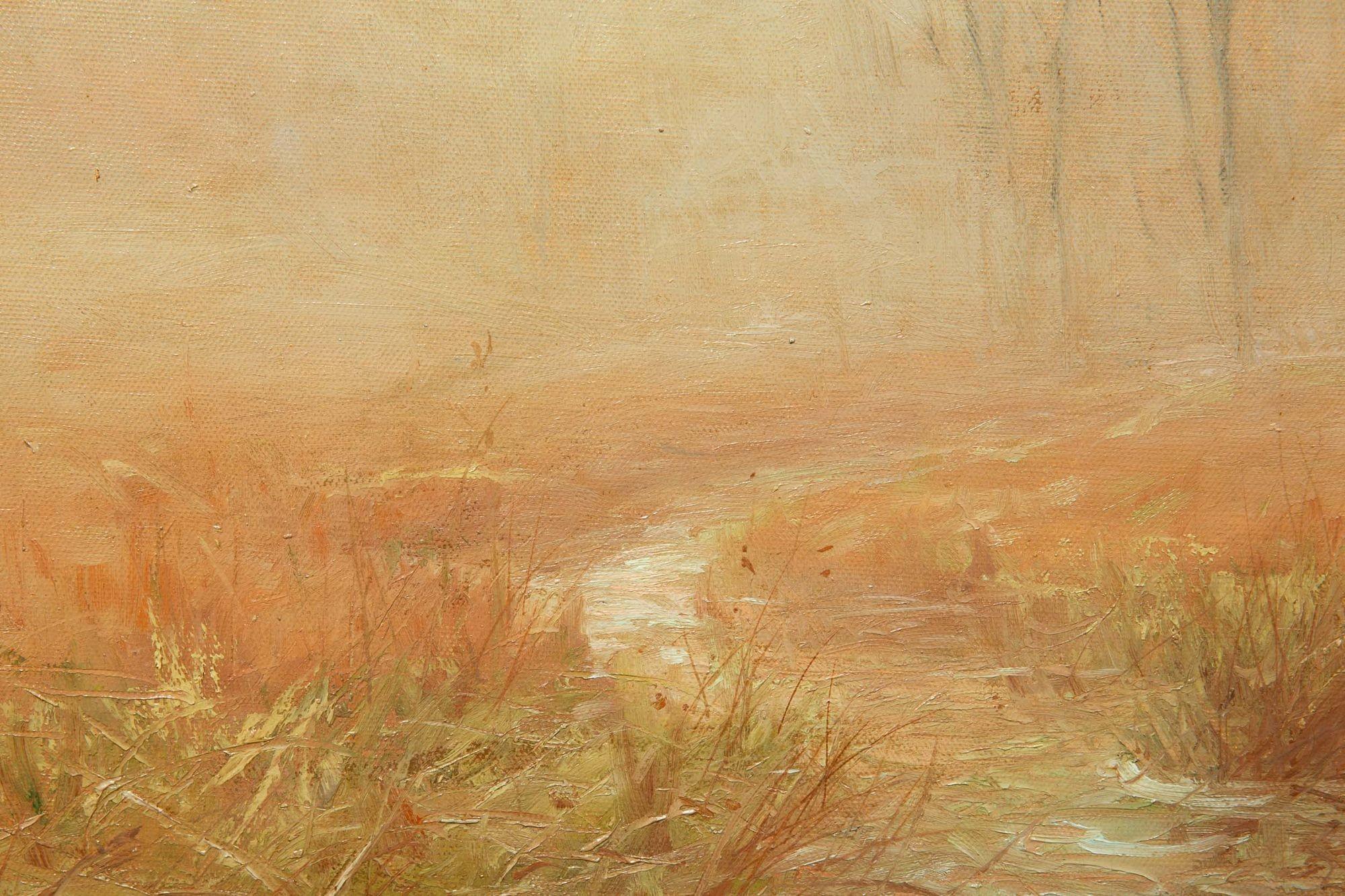 “Autumn Stream” American Tonal Impressionist Landscape Painting by Hal Robinson 2