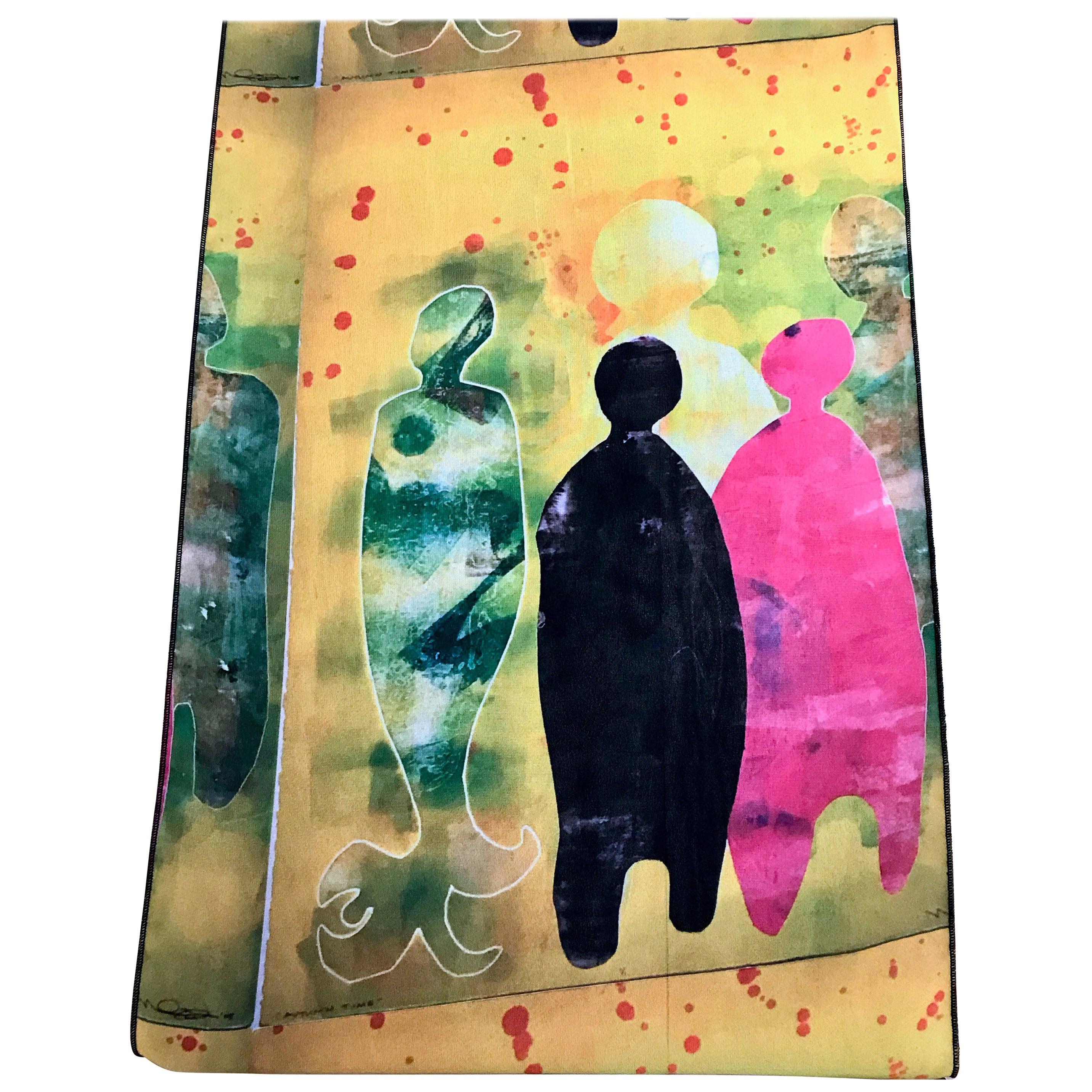 Autumn Time chiffon scarf by Melanie Yazzie contemporary yellow pink black blue