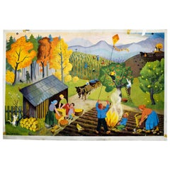 Autumn, Vintage Wall Chart