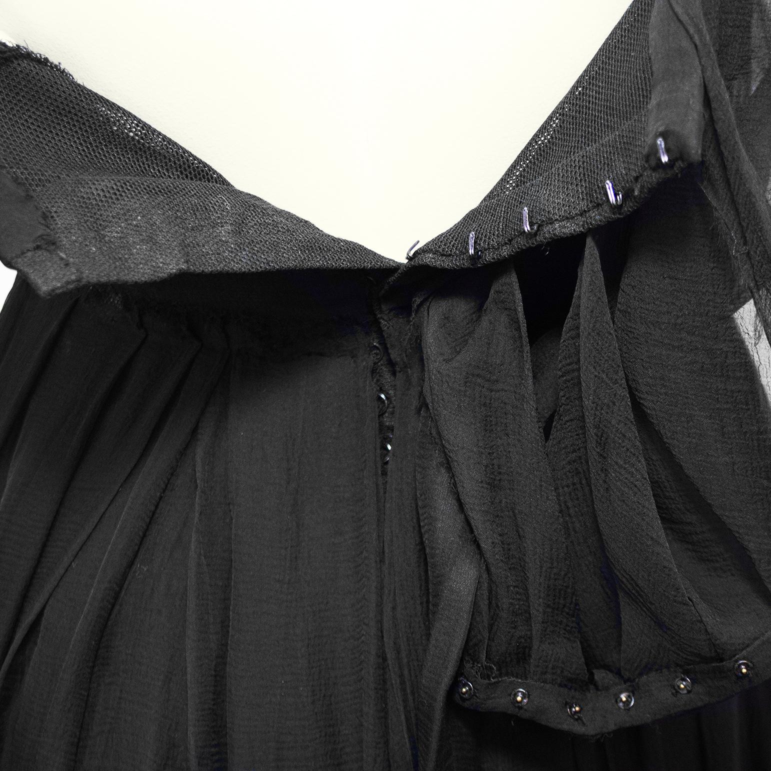 Herbst/Winter 1959 Christian Dior Couture Schwarzes Seiden-Chiffon-Kleid „Bella“ aus Seide im Angebot 5