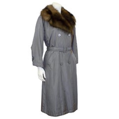 Autumn/Winter 1977 Christian Dior Haute Couture Trench Coat with Fur Collar
