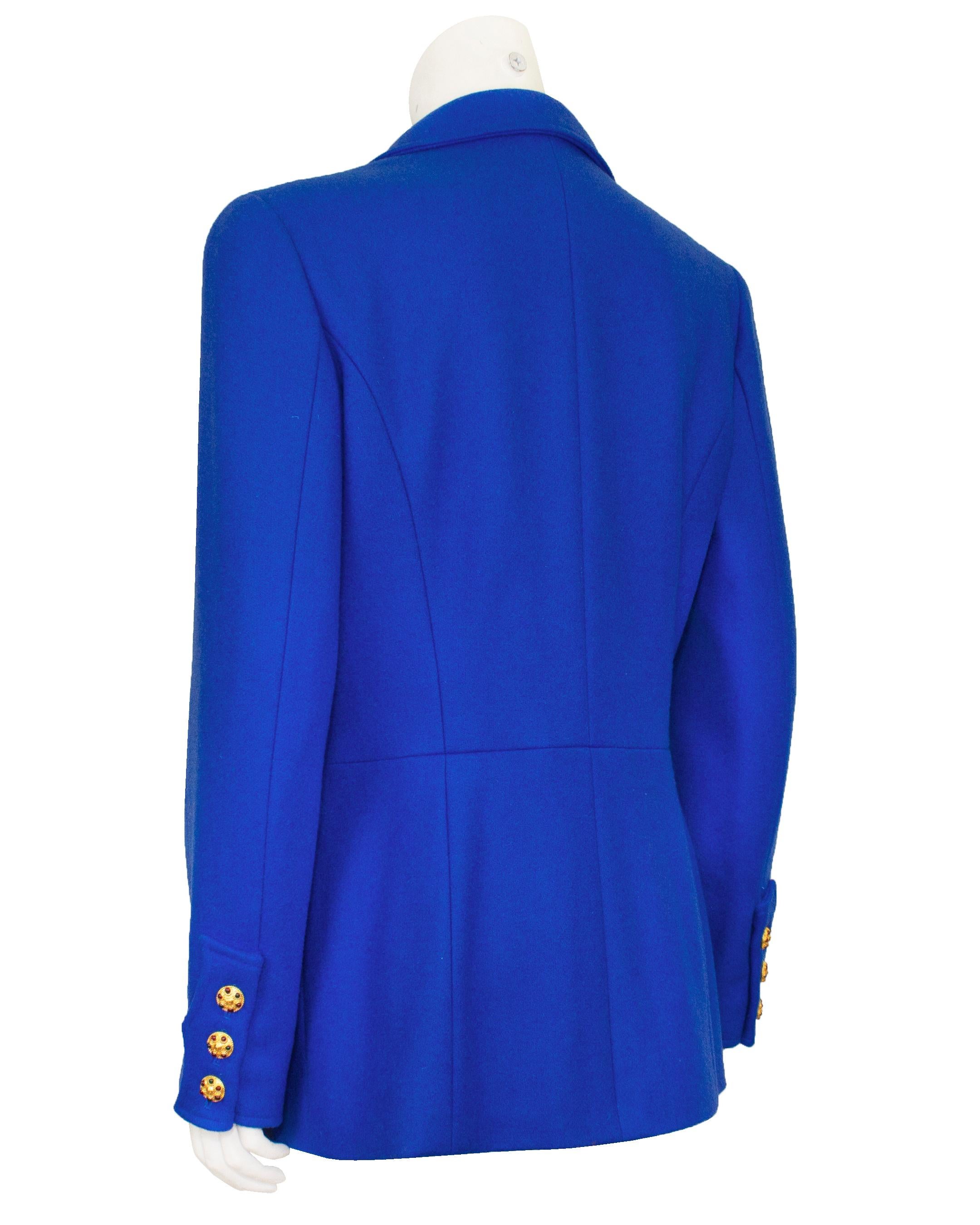 Autumn/Winter 1996 Chanel Royal Blue Wool Jacket  In Good Condition In Toronto, Ontario