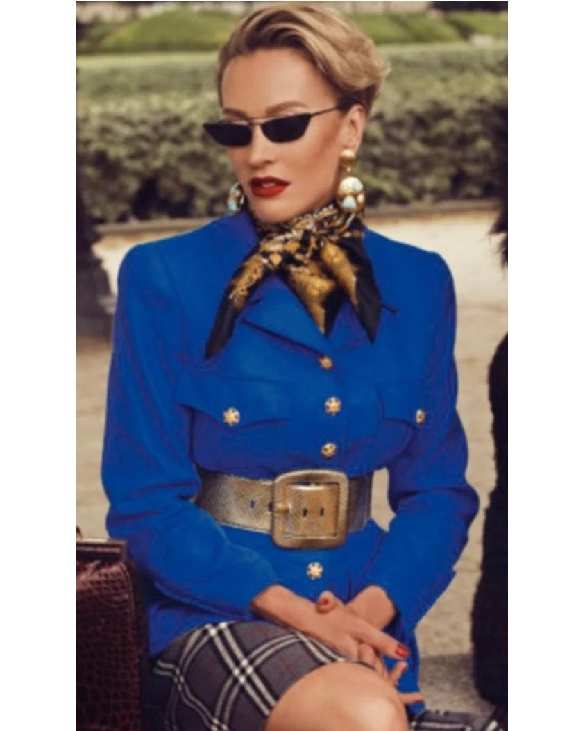 Autumn/Winter 1996 Chanel Royal Blue Wool Jacket  5