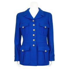 Vintage Autumn/Winter 1996 Chanel Royal Blue Wool Jacket 