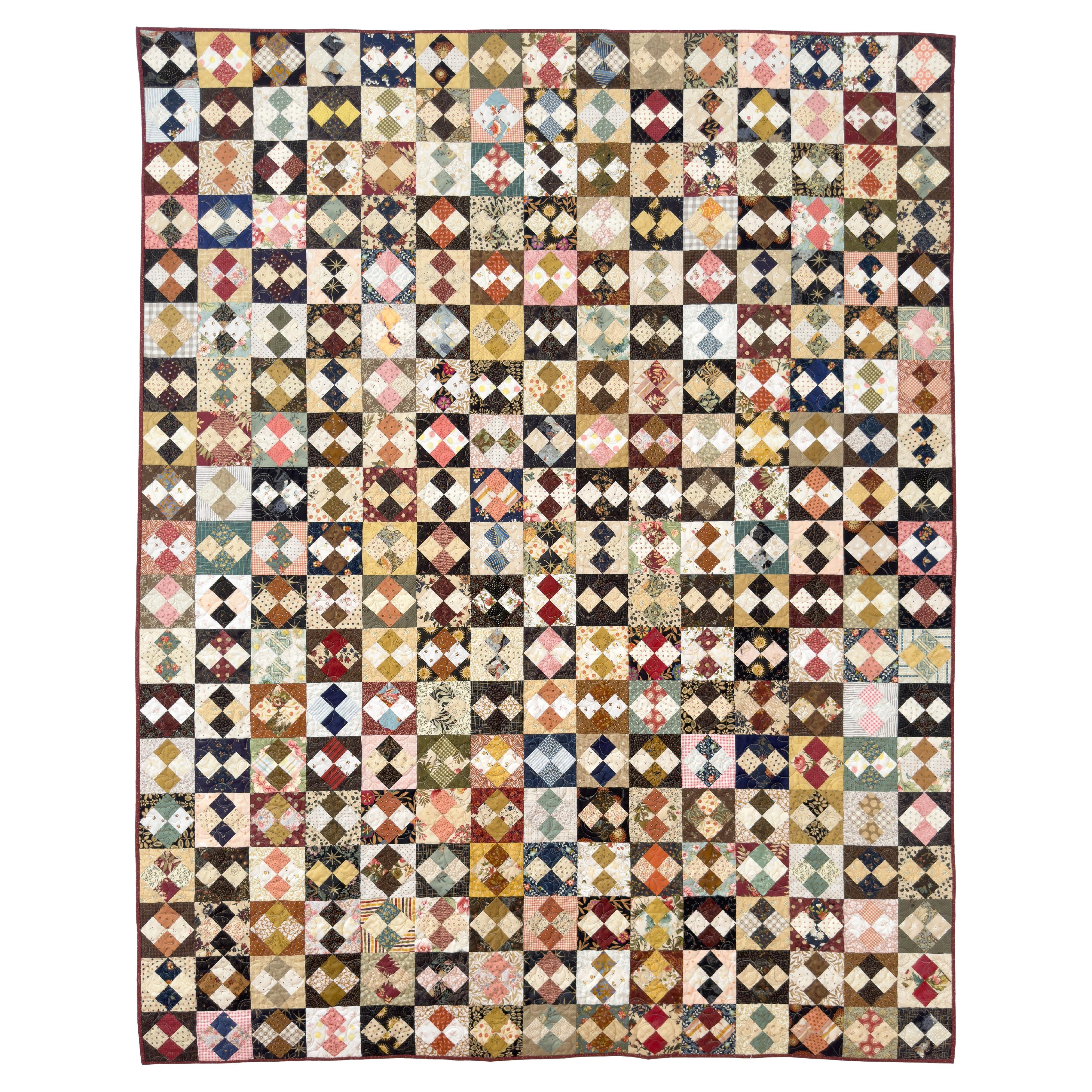 Colcha de patchwork otoñal hecha a mano, Revestimiento de lana, Colchas Tra-La-La en venta